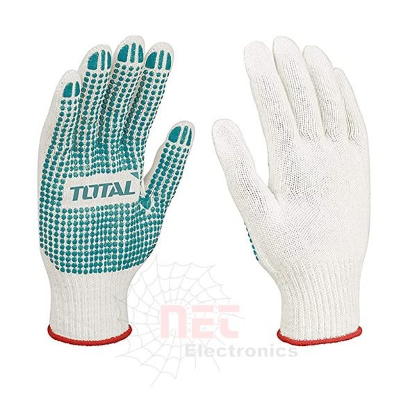 جوانتي محبب قماش TOTAL لحماية اليدين أثناء العملTotal Fabric Textured Gloves for hand protection during work
