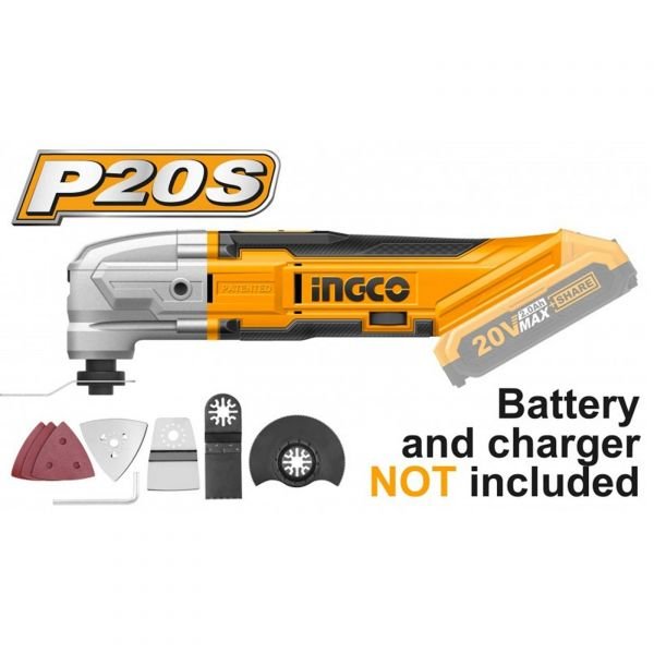 صاروخ عفريت شحن 20V INGCO لاسلكي عالي الأداء لقطع وتجليخ المعادن - SKU: 6925582135312INGCO 20V Cordless Angle Grinder for Professional Metal Cutting and Grinding - SKU: 6925582135312