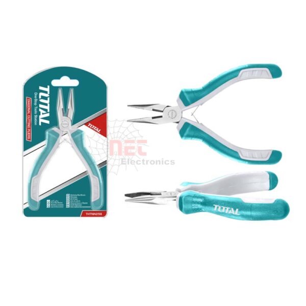 بنسة ببوز قصير توتال 4.5 بوصة THTMN256 للأعمال الإلكترونية الدقيقةTOTAL 4.5 Inch Electronic Short Nose Pliers THTMN256 for precision electronic work
