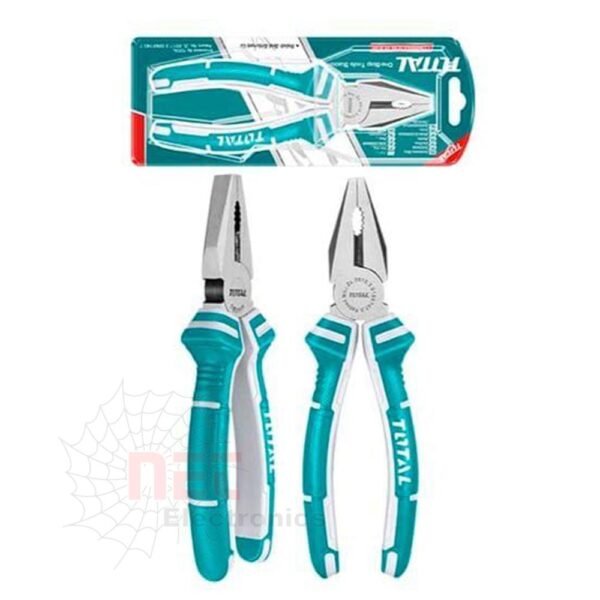 بنسة توتال 8 بوصة TOTALعالية الجودة مع مقبض مريح ومتين للاستخدام اليدوي.High-quality Total 8-inch pliers with a comfortable and durable handle for manual use.