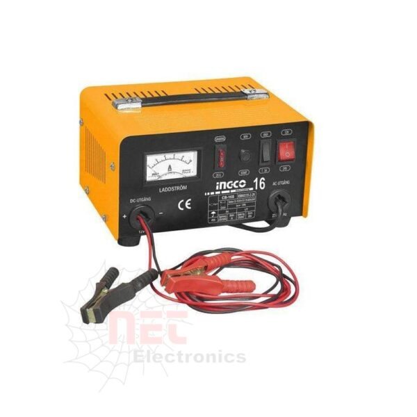 تنجر شحن بطاريات INGCO 9/4 أمبير ING-CB1601 لشحن بطاريات السيارات والدراجات بكفاءة عالية وأداء آمنINGCO Battery Charger 9/4 Amp ING-CB1601 for efficient and safe charging of car and motorcycle batteries