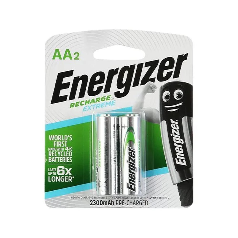 حجارة شحن قلم AA ENERGIZER حجارة شحن قلم AA إنرجايزر - بطاريات قابلة للشحن عالية الأداء للأجهزة المنزلية الصغيرةENERGIZER AA Rechargeable Batteries - High-performance AA power cells for small household devices