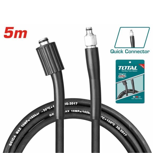 خرطوم مسدس غسيل TOTAL بطول 5 متر للاستخدام مع ماكينة الغسيل - أداء عالي ومتانة فائقةTOTAL Cleaning Gun Hose 5m for pressure washer - high performance and durability