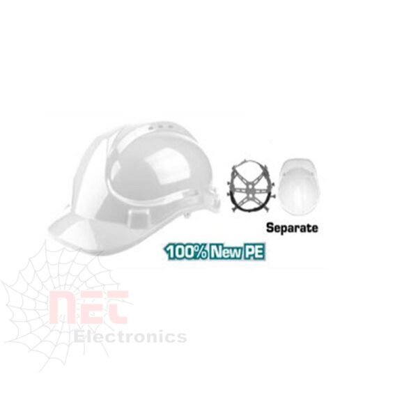 خوذة TOTAL البيضاء لحماية الرأس في مواقع العمل والأنشطة الخارجيةWHITE TOTAL HELMET for head protection in work sites and outdoor activities