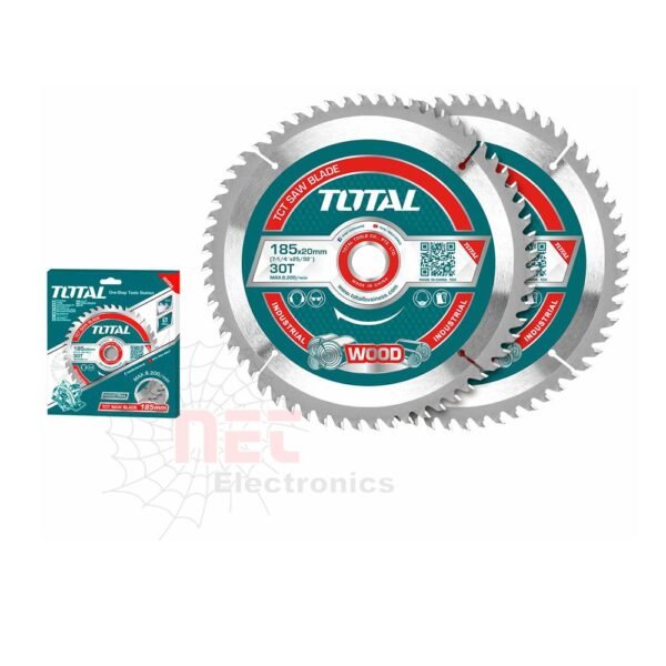 سلاح صينية خشابي 7 وربع بوصة TOTAL لقطع الخشب بدقة عاليةTOTAL 7 1/4 Inch Wood Cutting Circular Saw Blade for precise and clean wood cutting