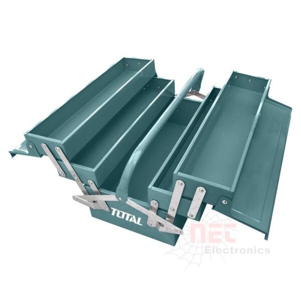 شنطة عدة صاج توتال THT10702 تحتوي على أدوات يدوية معدنية احترافية من TOTAL ToolsTOTAL THT10702 Metal Tool Box containing professional hand tools by TOTAL Tools