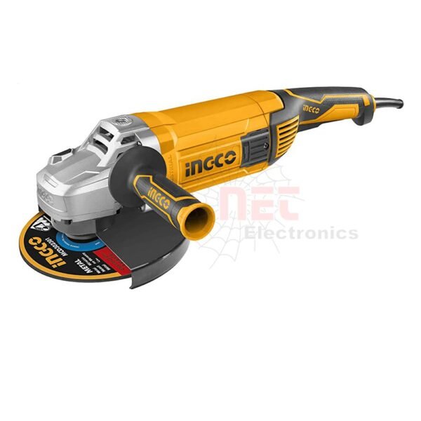 صاروخ 9 بوصة 2400 واط INGCO AG24008 صاروخ قطعية قوي للاستخدام الصناعي والورشINGCO 9 inch 2400W angle grinder AG24008 heavy duty cutting grinder for industrial and workshop use