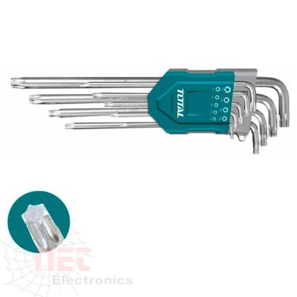 طقم الانكيه حرف L نجمة TOTAL مفاتيح توركس احترافية للصيانة والورشTOTAL Star L Key Wrench Set professional Torx keys for maintenance and workshops