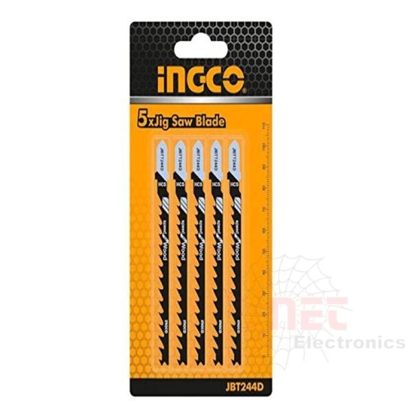 طقم شفرات أركت خشب INGCO 5 قطع موديل JBT244D لقص الخشب بدقة عاليةINGCO wood jigsaw blade set 5 pcs model JBT244D for precise wood cutting