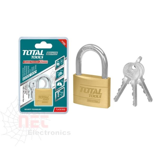 "قفل نحاس 30 ملم TOTAL بجودة عالية وتصميم أنيق لضمان الأمان والمتانة""TOTAL 30mm copper lock with high quality and elegant design for security and durability"