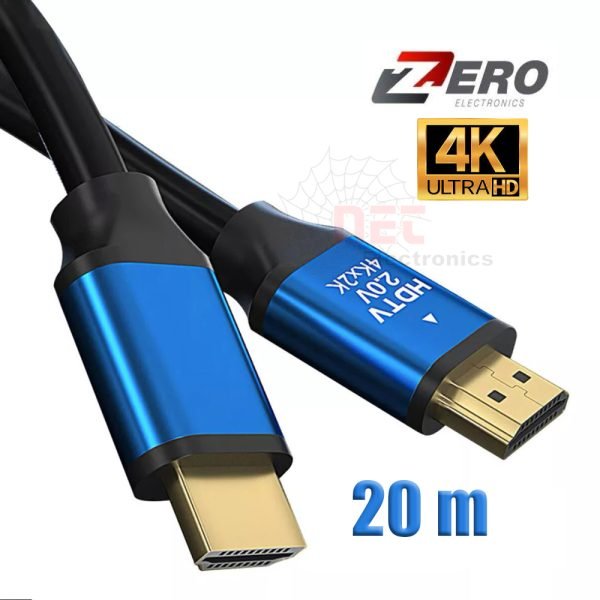 كابل HDMI 4K بطول 20 متر عالي الجودة لتوصيل الشاشات والتلفزيوناتHigh quality 20m 4K HDMI cable for TVs and monitors