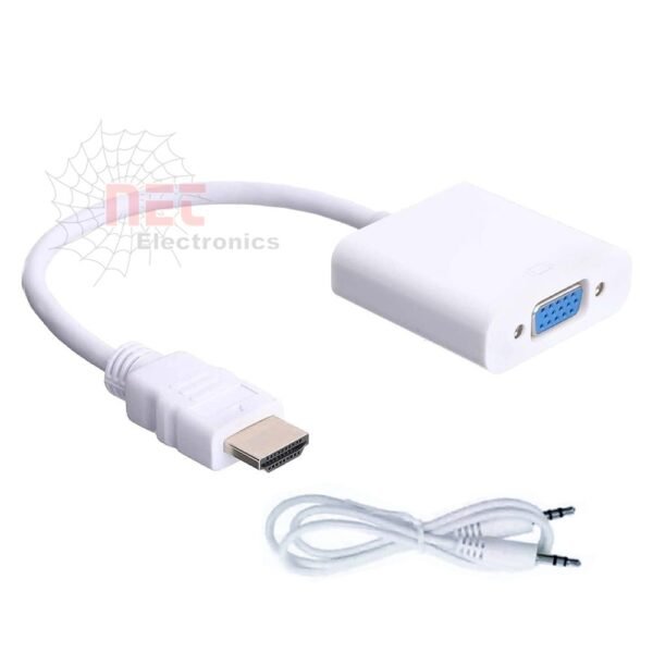 كابل محول HDMI to VGA Adapter لتحويل الإشارة من HDMI إلى VGA بجودة عالية High-quality HDMI to VGA Adapter cable for converting HDMI signal to VGA