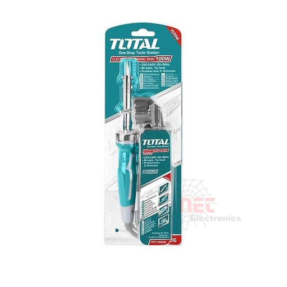 كاوية لحام 100W وات توتال TOTAL كاوية لحام توتال 100 وات TET10006 عالية الجودة من TOTAL للاستخدام المهني والمنزليTOTAL 100W Soldering Iron TET10006 high-quality professional and home use soldering tool