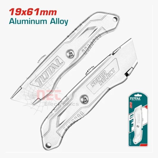 كتر موكيت ألمونيوم TOTAL لقص الموكيت والسجاد بسهولة ودقة مع تصميم معدني متينTOTAL Aluminum Carpet Cutter for easy and precise carpet and rug cutting with durable metal design