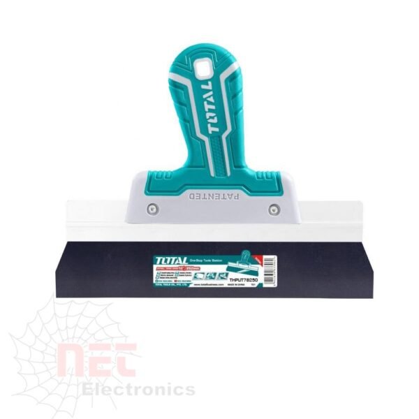 كف معجون 10 بوصة TOTAL يد كاوتش لتشطيب الحوائط وأعمال المحارة بدقة عاليةTotal 10 inch plastering trowel with rubber handle for wall finishing and plaster work