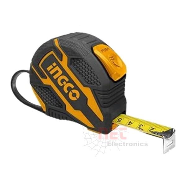 متر كاوتش 5 متر INGCO مع شريط مقاوم للصدمات وقياس دقيق للاستخدام المنزلي والورشINGCO 5m Rubber Tape Measure with shock-resistant flexible tape for accurate measurements at home or workshop