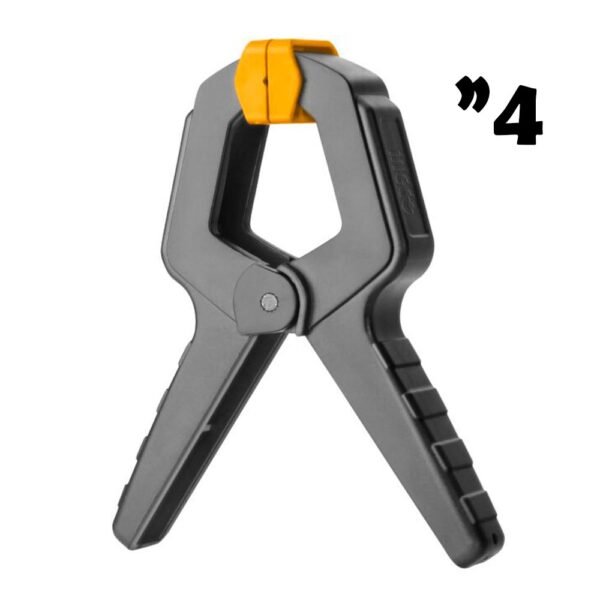 مشبك زرجينة INGCO 4 بوصة 110 ملم موديل HQSC0204 لتثبيت الأخشاب والمعادن بقوة ودقة عالية.INGCO 4 Inch C Clamp 110mm Model HQSC0204 Heavy Duty Spring Clamp for Woodworking and Metalworking.