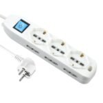 مشترك كهرباء 9 مخارج ILOCK مع كابل 2 متر ومفتاح تشغيل للتحكم في الأجهزة الكهربائيةILOCK 9-Port Power Strip with 2-Meter Cable and On/Off Switch for Safe Device Control