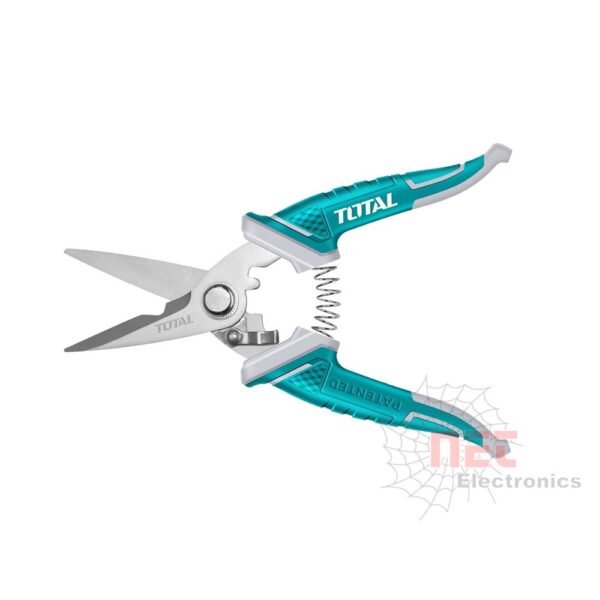 "مقص جلد توتال 7 بوصة عالي الجودة مع تصميم مريح لقص الجلد بدقة.""Total 7-inch leather scissors with ergonomic design for precise leather cutting."