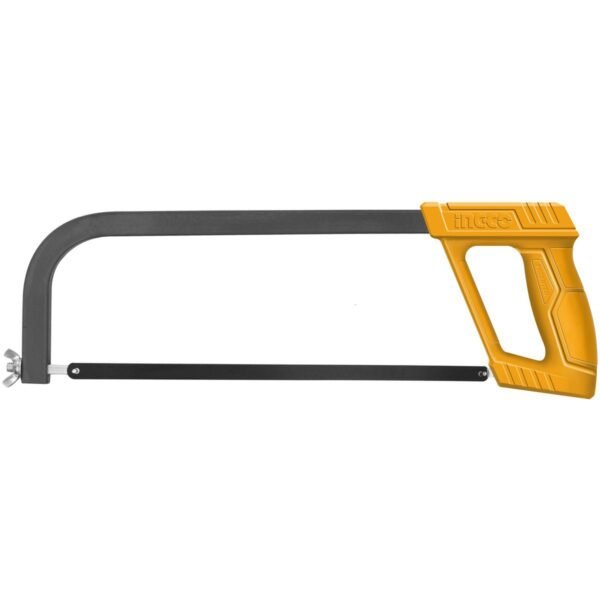 منشار حدادي يد بلاستيك INGCO احترافي لقطع الحديد والمعادن بمقبض مريح وهيكل معدني قوي.INGCO Plastic Handle Hacksaw for cutting metal and steel with a durable frame and comfortable ergonomic grip.