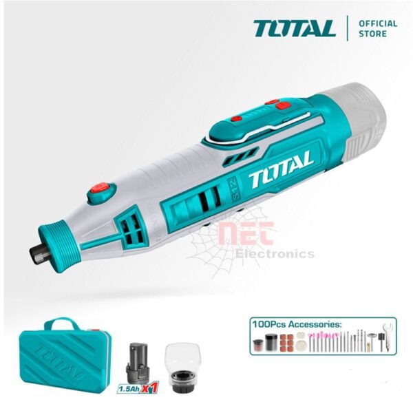 ميني كرافت 12 فولت توتال TMGLI12011 أداة كهربائية صغيرة متعددة الاستخدام من توتالTOTAL Mini Craft 12V TMGLI12011 cordless tool for precision DIY and crafting