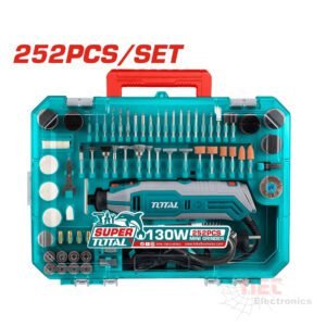 "ميني كرافت 130 وات TOTAL - مجموعة أدوات كهربائية 252 قطعة""Mini Craft 130W TOTAL - 252 Piece Electrical Tool Set"