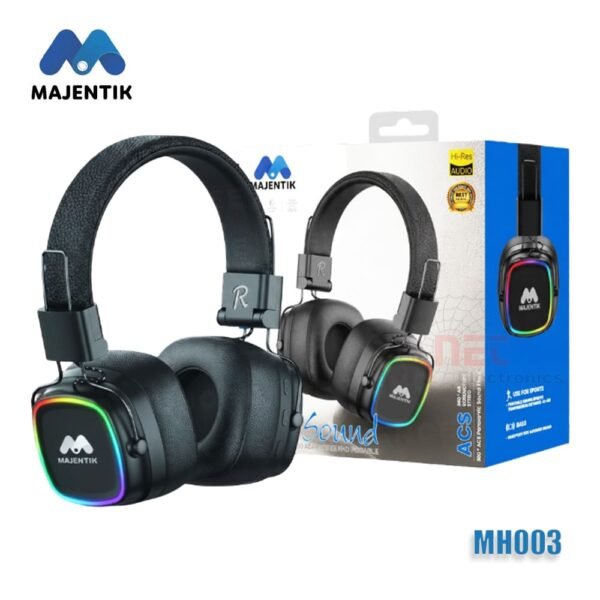 هيدفون بلوتوث MAJENTIK MH003 لاسلكي بجودة صوت عالية وتصميم عصريMAJENTIK MH003 Bluetooth headphones, wireless with high-quality sound and modern design