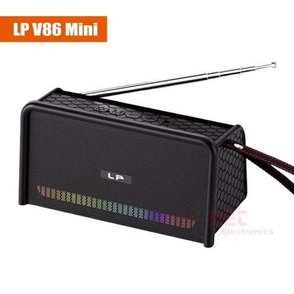 "راديو واسبيكر بلوتوث GOOD BASS V86 صغير الحجم مع تصميم عصري وجودة صوت عالية""GOOD BASS V86 Bluetooth Speaker and Radio, compact design with high-quality sound"