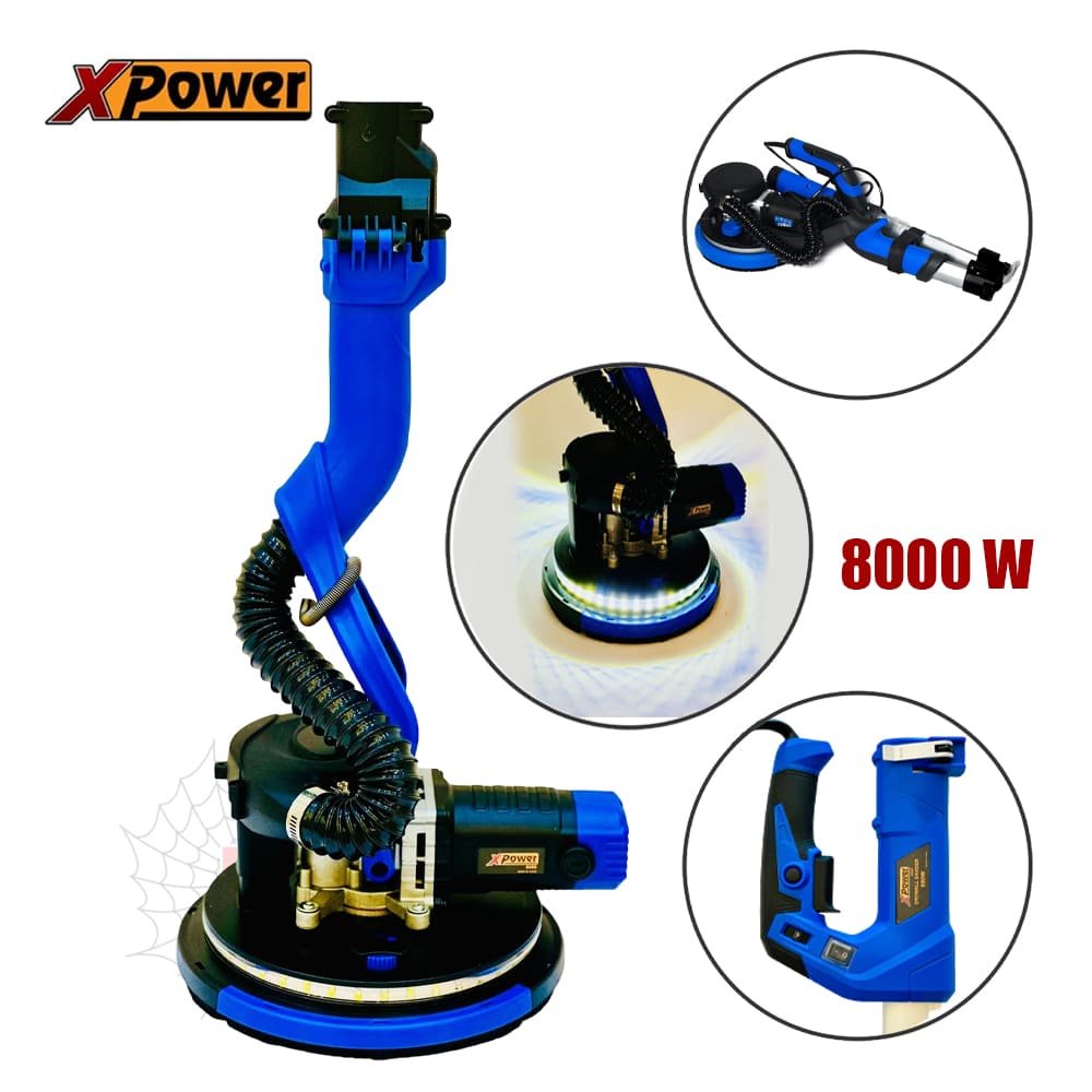 ماكينة صنفرة حوائط 8000 وات XPOWER ماكينة صنفرة حوائط 8000 وات XPOWER تعمل بكفاءة عالية لتنعيم جدران المنزل أو الورشة بأداء قوي وموثوق.XPOWER 8000 Watt wall sander machine working efficiently to smooth walls in homes or workshops with powerful and reliable performance.