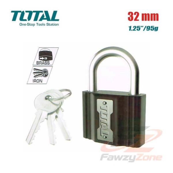 قفل زهر 32 ملم توتال بقفل معدني قوي بوزن 714 جرام، مناسب للأبواب الداخلية والخارجية.Total32mm