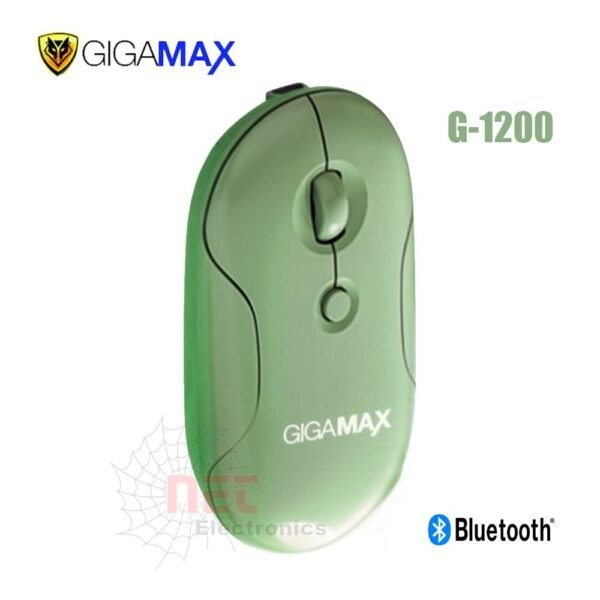 صورة ماوس ليزر لاسلكي GIGAMAX G-1200 بتصميم أنيق مع تقنية الشحن اللاسلكي والدقة العالية.Image of GIGAMAX G-1200 wireless laser mouse featuring sleek design, wireless charging, and high precision technology.
