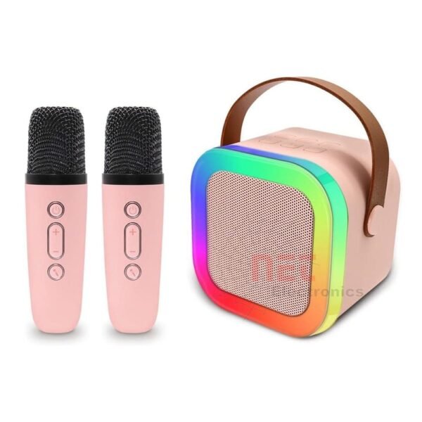 اسبيكر بلوتوث مع 2 مايك VRS VR-03 نظام كاريوكي محمول بصوت قوي وميكروفون لاسلكيBluetooth speaker with 2 microphones VRS VR-03 portable karaoke speaker with powerful sound and wireless mic