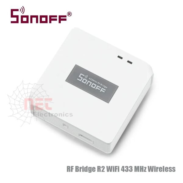 جهاز تحويل RF إلى WiFi SONOFF RF Bridge R2 للتحكم في أجهزة الريموت 433MHz وربطها بالمنزل الذكيSONOFF RF Bridge R2 RF to WiFi converter for controlling 433MHz RF remote devices in a smart home system