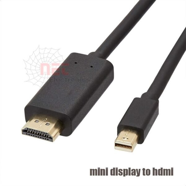 كابل Mini DisplayPort إلى HDMI 1.80 متر عالي الجودة لنقل الصوت والصورة من اللابتوب إلى شاشة HDMI بدقة عاليةMini DisplayPort to HDMI 1.80m cable high quality for transmitting audio and video from laptop to HDMI display in high resolution