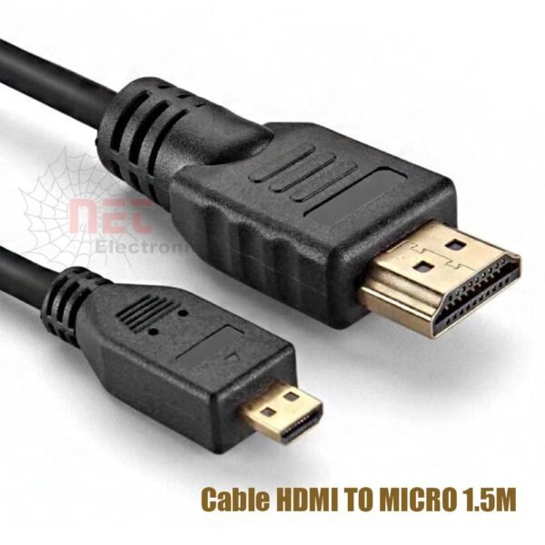 كابل HDMI إلى Micro HDMI 1.5 متر عالي الجودة لتوصيل الكاميرا بالشاشةHDMI to Micro HDMI 1.5m cable for connecting camera to display