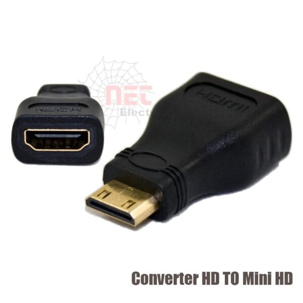 محول HDMI إلى Mini HDMI عالي الجودة لتوصيل الكاميرات والشاشات ونقل الفيديو والصوت بدون فقدانHDMI to Mini HDMI high-quality adapter for connecting cameras and displays with stable audio and video transmission