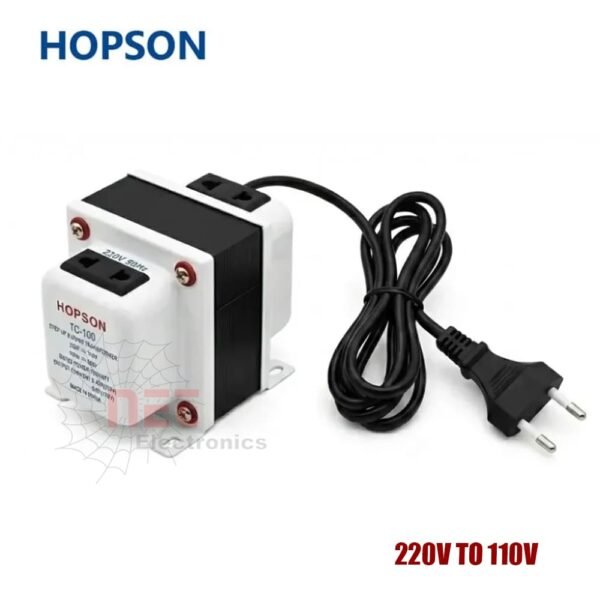 ترنس تحويل 220V إلى 110V 50W HOPSON محول كهرباء لتشغيل الأجهزة الأمريكية واليابانية بجهد 110 فولتHOPSON 220V to 110V 50W Voltage Converter Transformer for operating 110V imported electronic devices