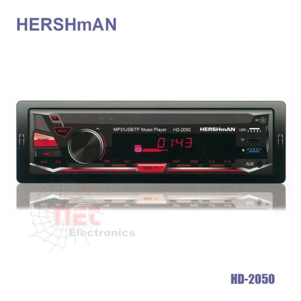العربية: كاسيت سيارة HERSHMAN 2050 بجودة صوت عالية وتصميم أنيق مناسب لمعظم السيارات.English: HERSHMAN 2050 Car Stereo with high-quality sound and a modern design suitable for most vehicles.