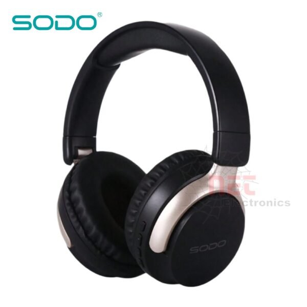 هيدفون بلوتوث 1103 SODO - هيدفون بلوتوث 1103 SODO لاسلكية باللون الأسود الأنيق SODO 1103 Bluetooth Headphone wireless over-ear