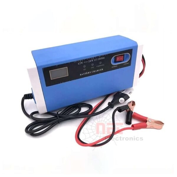 شاحن بطاريات 12V-24V 10 أمبير بشاشة رقمية ذكي لبطاريات السيارات والشاحنات
