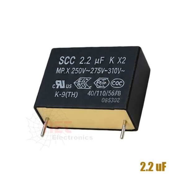 مكثف صوت 2 رجل 2.2uF مربع MPX عالي الجودة للإلكترونيات MPX square audio capacitor 2.2uF with 2 legs for electronics