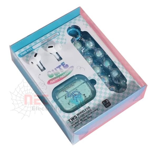 ايربودز 2 برو كاوتش KITI - سماعات ايربودز 2 برو كاوتش KITI بجراب وسلسلة K21 لون أبيض KITI Couch AirPods 2 Pro wireless earphones with K21 chain case