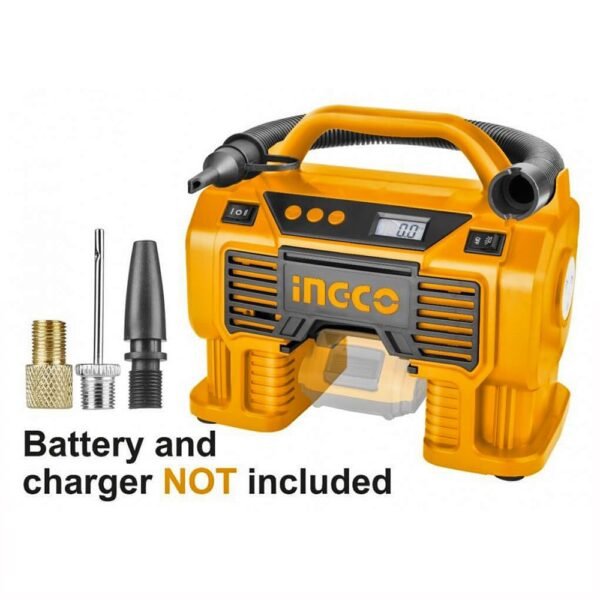 كمبريسور سيارة 20 فولت - كمبريسور سيارة 20 فولت محمول لنفخ الإطارات بسرعة وسهولة Portable 20V car air compressor for fast tire inflation