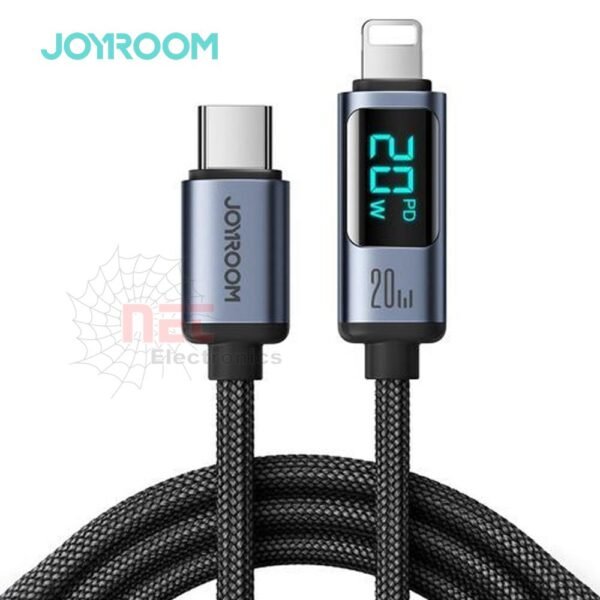 وصلة شحن 20W Type-C TO LITING بشاشة JOYROOM CABLE - وصلة شحن 20W Type-C TO LITING بشاشة JOYROOM CABLE أصلية JOYROOM 20W Type-C to Lightning cable with screen original