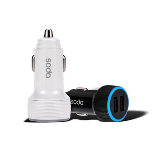 شاحن سيارة 3A بالوصلة SODA - شاحن سيارة 3A بالوصلة SODA موديل SCC130 لشحن الهواتف بسرعة وأمان SODA Car Charger 3A with Cable SCC130 for fast mobile charging in car