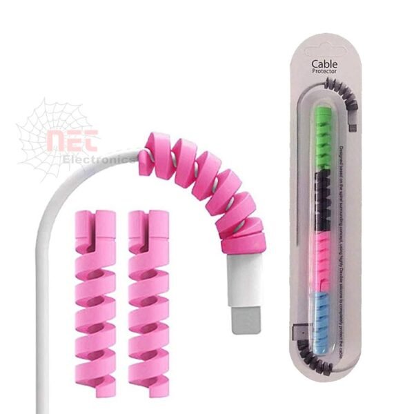 شرنك حلزوني ألوان 4 قطع - شرنك حلزوني ألوان 4 قطع لتنظيم وحماية الكابلات والأسلاك Colorful spiral cable wrap 4 pieces for wire organization