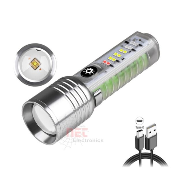 ميني كشاف يدوي سفاري - ميني كشاف يدوي سفاري شحن ميدالية 520D للاستخدامات اليومية والرحلات Mini Safari handheld rechargeable keychain flashlight 520D