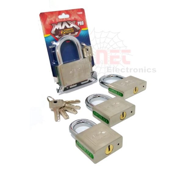 قفل 70 ملم MAX Pro - قفل 70 ملم MAX Pro متين وقوي لحماية الأبواب والمستودعات MAX Pro 70mm heavy duty steel padlock for security