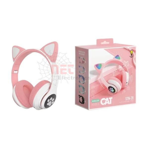 هيدفون بلوتوث ديزني CAT STN-28 - هيدفون بلوتوث ديزني CAT STN-28 بأذني قطة وإضاءة ليد Disney CAT STN-28 Bluetooth Headphone with cat ears and LED lights