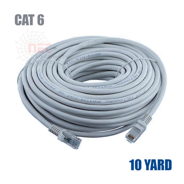 سلك نت CAT6 جاهز 10 ياردة - سلك نت CAT6 جاهز 10 ياردة عالي السرعة لتوصيل الإنترنت High speed ready CAT6 network cable 10 yards